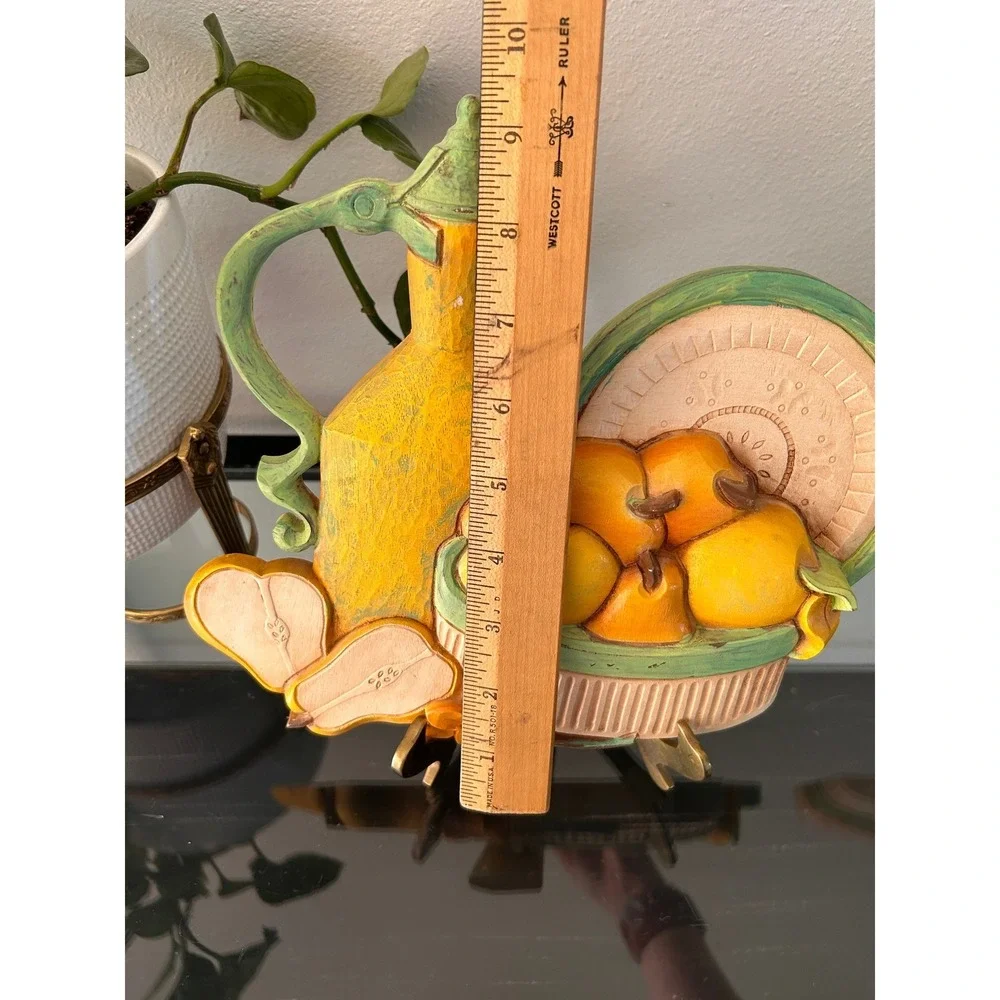 Vintage 1981 Syroco Homco Fruit Floral Wall Plaques Set 7610 Kitchen Decor USA